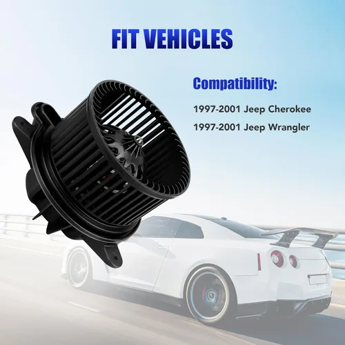 Miniatura 3 de Ventilador de motor de ventilador de CA delantero para Jeep Cherokee Wrangler TJ 1997 1998 1999 2000 2001 HVAC Calentador Motor Soplador Repuesto #