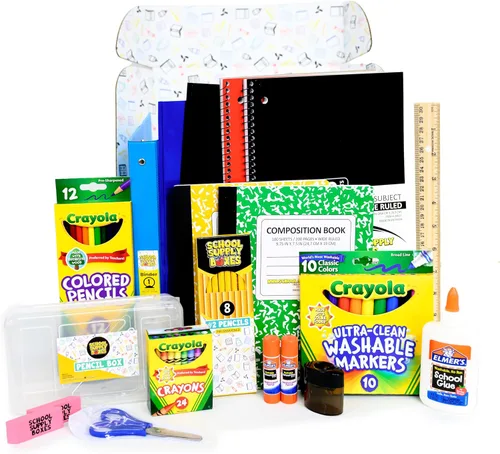 Paquete de suministros esenciales para el regreso a clases para estudiantes de K-8 – Juego de 20 piezas imprescindible para el primer día de escuela
