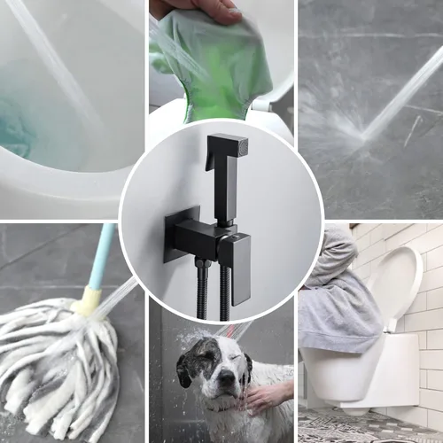 Miniatura 6 de SHAMANDA Rociador de Bidé de Agua Tibia para Inodoro con Válvula de Instalación en Bruto de Latón Caliente y Fría, Juego de Accesorio de Bidé Manual