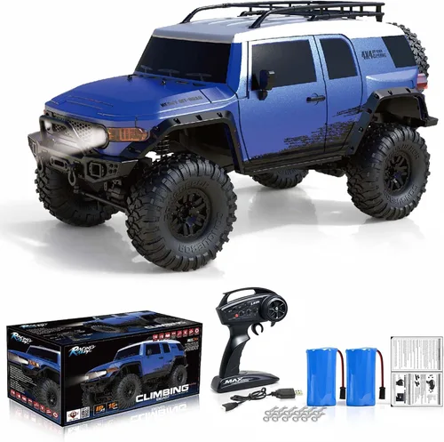 Autos RC RC Crawler 1/10 Escala RTR Auto de Control Remoto 4WD 2.4GHz Cepillado Vehículo de Carreras Todoterreno Grado Pasatiempo Modelo con Luces