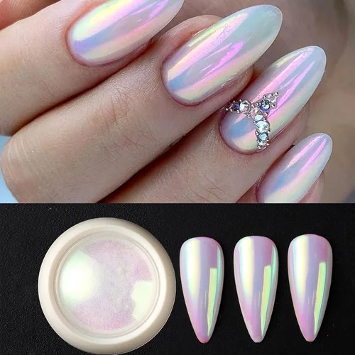 Miniatura 3 de 7Jars - Polvo de uñas cromado, efecto aurora, pigmento neón, perla, brillantina, iridiscente, kit de manicura, arte de uñas, arte de uñas