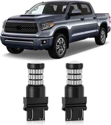 Focos LED de color rojo brillante 3157 3156 3057 3056 con proyector para luces de freno traseras, compatibles con Toyota Tundra 2007-2017 2018 2019