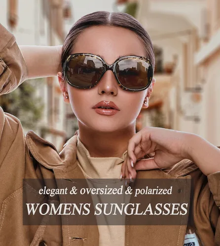 Miniatura 201 de Joopin Lentes de sol de gran tamaño para mujer, polarizados, grandes, para conducción, protección UV, grandes sombras