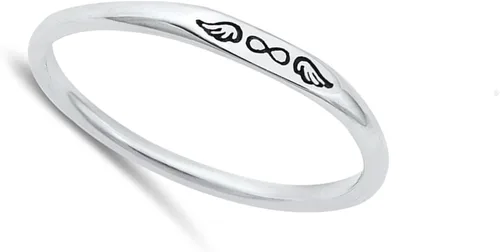 Miniatura 2 de Infinity Guardian Angel Wings - Anillo de moda de plata de ley 925, tallas 4-10