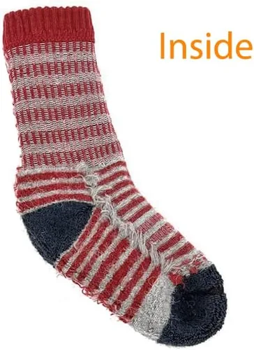 Miniatura 5 de WARRIOR ALPACA SOCKS - Niños Comfort Acolchado Retro Mini-Stripe Quarter Crew - Unisex con Apliques Antideslizantes