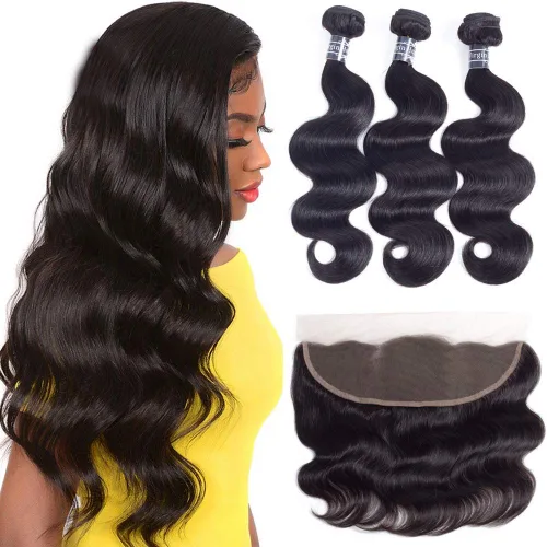 Miniatura 22 de Amella 3 paquetes de 3 mechones de cabello virgen brasileño ondulado (8, 10, 12 pulgadas), negro natural) 8A, 100% sin procesar, cabello humano