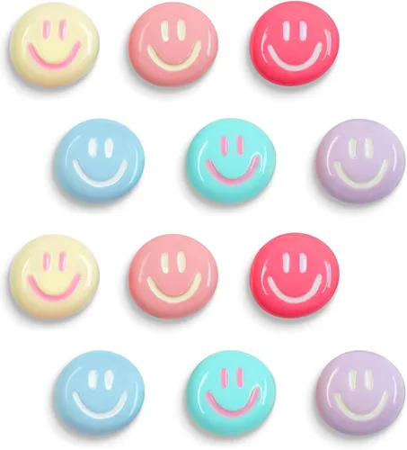 Mymazn Imanes para refrigerador, imanes lindos para refrigerador, 12 piezas de imanes coloridos para pizarra, gabinete, casillero, imanes