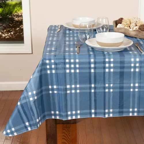 Miniatura 12 de EVERYDAY LUXURIES Mantel cuadrado impermeable de 52 x 52 pulgadas, resistente a las manchas y a las arrugas. Mantel decorativo de vinilo gris