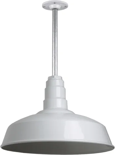 Miniatura 63 de Steel Lighting Co. Carson Barn Light Colgante montado en el techo Cúpula de 16 pulgadas Cable negro Luz de acero de estilo industrial