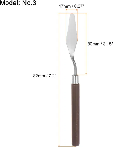 Miniatura 2 de HARFINGTON 4 cuchillos de paleta n.º 3 de 0.669 in de ancho de acero inoxidable, espátula puntiaguda grande, cuchillo de paleta de pintura con mango