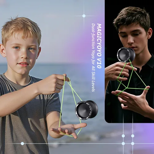 Miniatura 4 de MAGICYOYO V10 Yoyo de dedo giratorio profesional de metal Yoyo de doble propósito sensible y no sensible con estuche de almacenamiento + guante