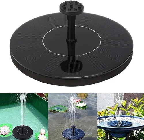 Miniatura 7 de Fuente de baño para pájaros con energía solar, fuente solar, solar desmontable, bomba flotante sin escobillas antiobstrucción, negro, con doble