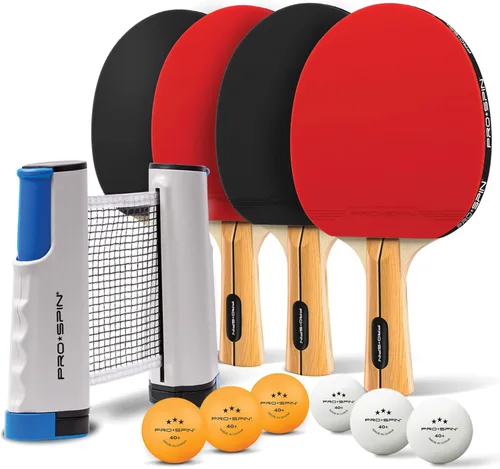 Miniatura 2 de PRO-SPIN Juego de ping pong portátil con red retráctil para cualquier mesa, juego de tenis de mesa todo en uno con paletas de ping pong, pelotas