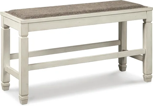 Miniatura 14 de Signature Design by Ashley Tyler Creek Farmhouse - Banco de comedor tapizado con patas cónicas, tela tejida pesada, madera, asiento de 19.5 pulgadas