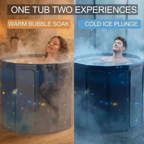 Miniatura 5 de Simcat 31.5in Portable Bathtub for Adult, Dual Use Ice Bath & Hot Spa Tub, 6-Layer Thermal Insulated Portable Soaking Tub, Leak-Proof & Rapid