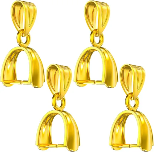 Miniatura 11 de OHINGLT Bails de Pellizco de Plata de Ley 925 para Fabricación de Joyas – Conectores de Cierre de Colgante, Bail de Clip para Collar, Cierres de 4