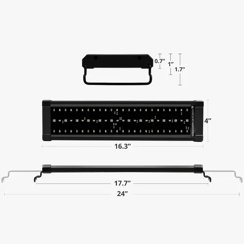 Miniatura 6 de NICREW Luz de acuario de agua salada de 20 W, luz de arrecife LED marina para corales, controlador de temporizador programable, de 18 a 24 pulgadas