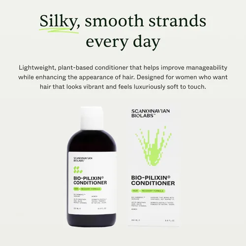Miniatura 2 de Scandinavian Biolabs Acondicionador Bio-Pilixin para mujer Previene puntas abiertas y dañadas, restaura el cabello débil, apoya la vitalidad