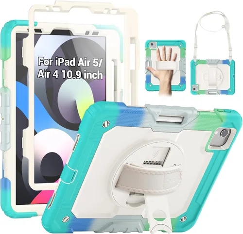 Miniatura 16 de SEYMAC Funda para iPad Air de 5ª/4ª generación de 10.9 pulgadas, Funda Protectora de Cuerpo Completo Resistente a Golpes con Protector de Pantalla