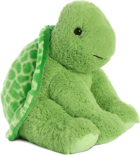 Miniatura 2 de Aurora® Peluche de tortuga de peluche – Comodidad acogedora – Acurruces sin fin – Verde 14 pulgadas