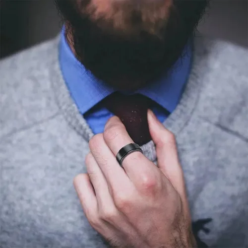 Miniatura 4 de Anillo giratorio giratorio de acero inoxidable 316L de 0.316 pulgadas para hombres y mujeres, cadena para aliviar la ansiedad, llave griega, runas