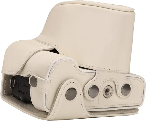 Miniatura 4 de MegaGear Canon EOS M50 - Funda de piel sintética para cámara, diseño siempre listo con acceso a la batería, lente de 0.591-1.772 in, color blanco