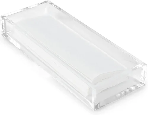 Miniatura 6 de Huang Acrylic Servilletero de papel cuadrado transparente Para cócteles, hosting, picnic, bodas, fiestas Construcción acrílica de alta calidad