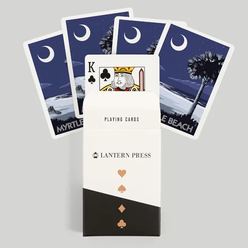 Miniatura 6 de Lantern Press Myrtle Beach, Carolina del Sur, Palmetto Moon (52 cartas de juego, baraja de cartas de tamaño póquer con comodines)