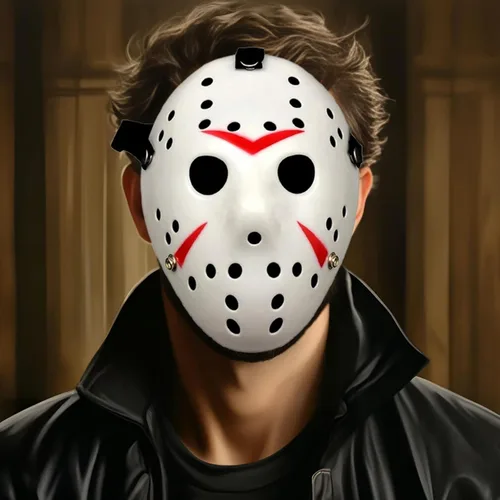Miniatura 5 de JOYFISCO Máscara de Halloween Máscara de hockey de terror Máscara de fiesta de disfraces de Halloween Props Máscara de disfraz para cosplay Blanco