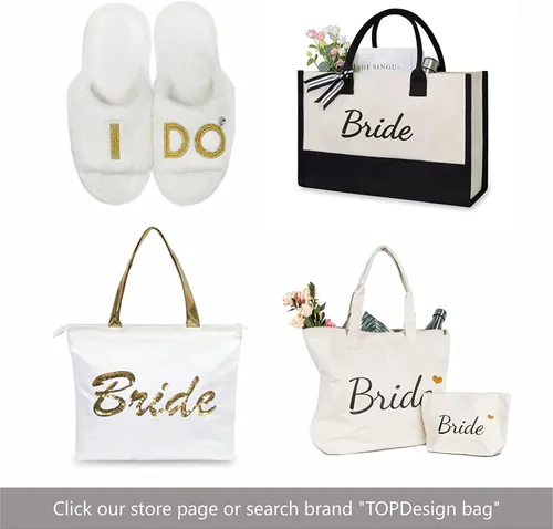 Miniatura 6 de TOPDesign Bolsa de lona regalos para novia novia novia despedida de soltera compromiso regalo para boda aniversario cumpleaños día de San Valentín