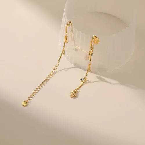 Miniatura 34 de Tobillera para mujer, chapada en oro de 18 quilates, tobillera con dije de oro, impermeable, para verano, playa, cadena de pie, joyería para regalos