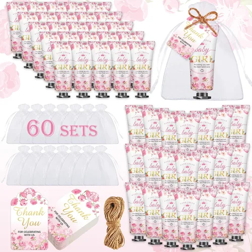 VISCOO 60 juegos de crema de manos para baby shower, regalos de crema de manos de boda, regalos de fiesta de baby shower, regalos para invitados,