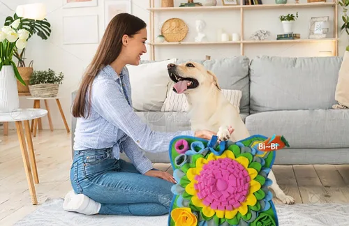 Miniatura 6 de Tapete de olfateo para perros, tapete de alimentación para cachorros, tapete para olfatear mascotas, gatos y gatos, interactivo, juguetes