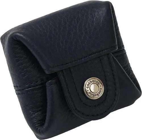 Miniatura 76 de Cockatoo Monedero de cuero genuino para cambio, mini billetera con bolsillo a presión para hombres y mujeres, Rojo (Aurora Red), Casual