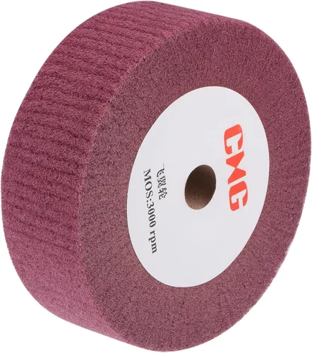 Miniatura 8 de uxcell Rueda de pulido no tejida de grano 320 de 5.906 in x 0.984 in, rueda de pulido abrasiva de alambre de nailon para acero inoxidable, cobre rojo