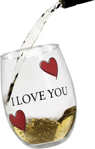 Miniatura 4 de Lovers - Juego de 2 copas de vino sin tallo con corazones decorativos, copas de vino románticas de Mr & Mrs His and Hers, regalo para parejas