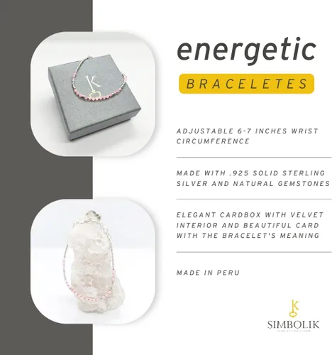 Miniatura 4 de Pulsera energética hecha a mano con cuentas de plata de ley 925 con piedras preciosas - Empoderando la joyería de las mujeres