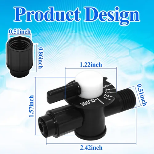 Miniatura 5 de MULAN R172060 Válvula de control NPT de 1/4 pulgada con tuerca compatible con Rainbow Automatic Cloro/Bromo Pool and Spa Feeder Modelos 300, 302