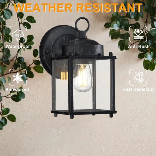 Miniatura 2 de GRUENLICH Aplique de Pared para Exteriores, Accesorios de Iluminación de Pared Exteriores con Vidrio Transparente, Iluminación de Porche Frontal