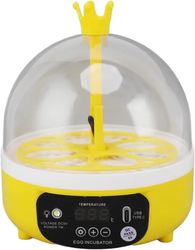 Yosoo Incubadora de pollo, mini incubadora de huevos para incubar 4 huevos, criador de huevos portátil para pollo, pato, ganso, con ventana