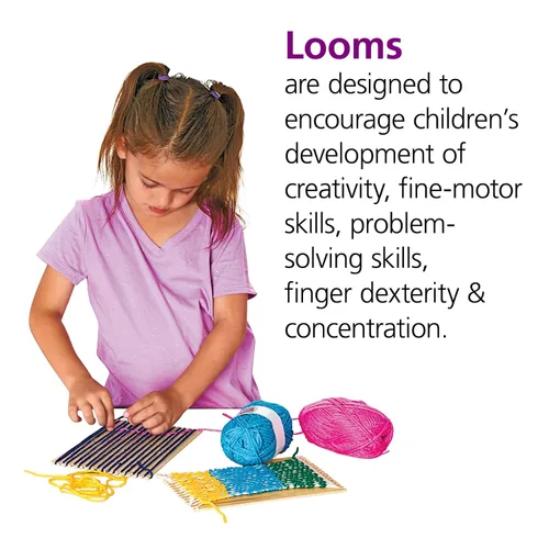 Miniatura 3 de Colorations RLOOM - Telar de madera para principiantes, juego de 12, para niños, artes y manualidades, tejido, actividad artesanal, habilidades