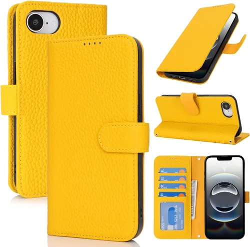 Miniatura 175 de Zouzt Funda para iPhone 11 de 6.1 pulgadas de piel auténtica con 4 ranuras para tarjetas, tarjetero con bloqueo RFID, tapa magnética, función atril