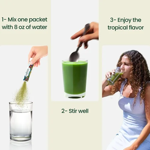 Miniatura 5 de OPTIVIDA Paquetes de polvo de frutas y verduras (30 días) - Más de 50 superalimentos en polvo de jugo verde y suplementos de verduras