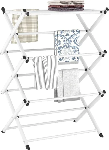 Miniatura 9 de Tendedero Plegable para Interior, para Secar y Colgar Ropa, Porta Toallas (Negro)