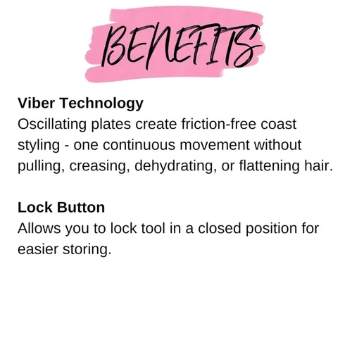 Miniatura 2 de Calista StyleVibe - Plancha vibradora para el cabello, plancha para peinar el cabello seco, tecnología de cerámica iónica de turmalina