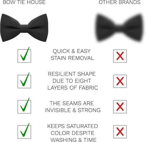 Miniatura 3 de Bow Tie House TM, pajaritas para hombre de cualquier edad preatadas para hombre con clip en diseño para adultos