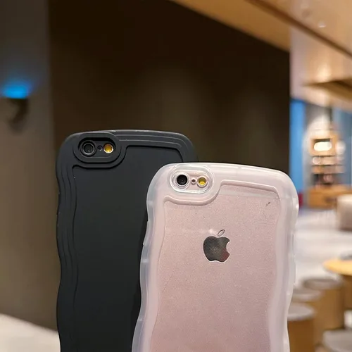 Miniatura 3 de SKYLMW Compatible con iPhone 6s Plus/6 Plus Case de 5.5", Linda Kawaii Marco Ondulado Rizado Forma de Marco Funda de Silicona Suave Resistente a