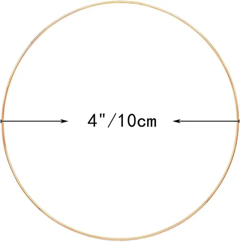 Miniatura 2 de Auvoau Paquete de 6 aros de metal de 4 pulgadas para manualidades, corona de macramé floral para atrapasueños, decoración de boda y manualidades