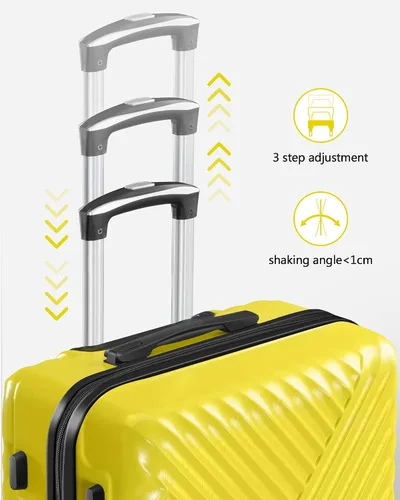 Miniatura 9 de SunnyTour Juego de equipaje expandible con ruedas giratorias dobles, juego de maletas rígidas de 3 piezas para viajes familiares y amigos, Amarillo