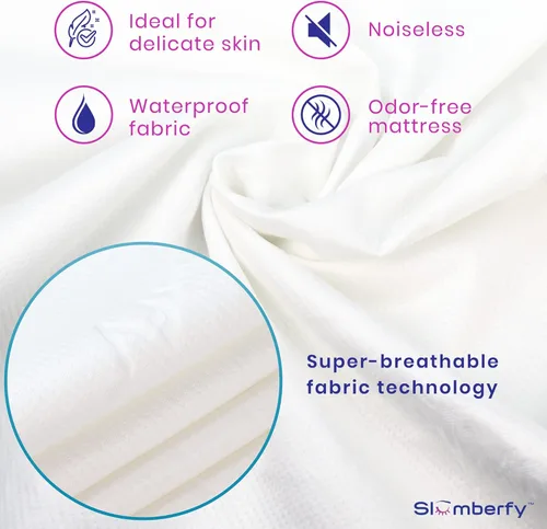 Miniatura 4 de Protector de colchón impermeable de Slumberfy Protector de colchón hipoalergénico de bambú Tela de jacquard natural + transpirable Funda